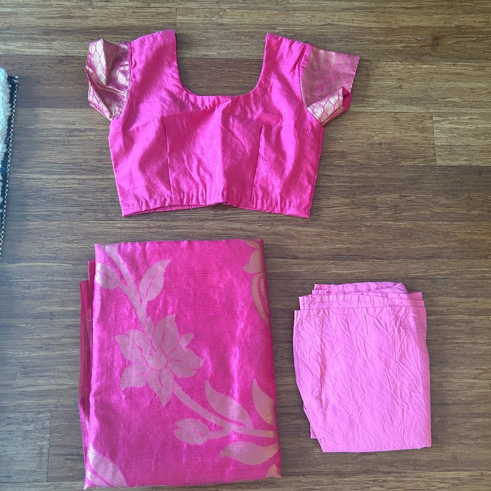 Women's Pink Sari - Size Small